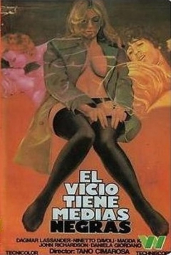 Poster El Vicio Tiene Medias Negras 