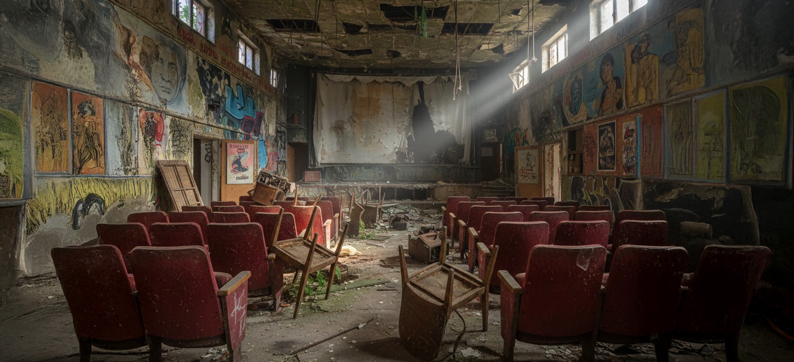 sala de cine abandonada