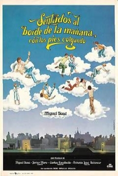 Poster Sentados al borde de la mañana con los pies colgando