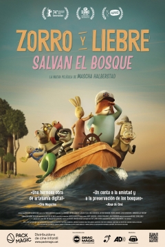 Poster Zorro y Liebre Salvan el Bosque