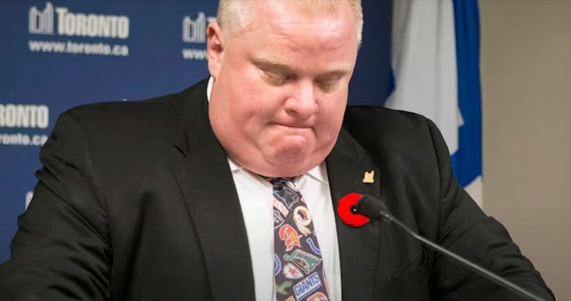 Rob Ford en su época de alcalde de Toronto